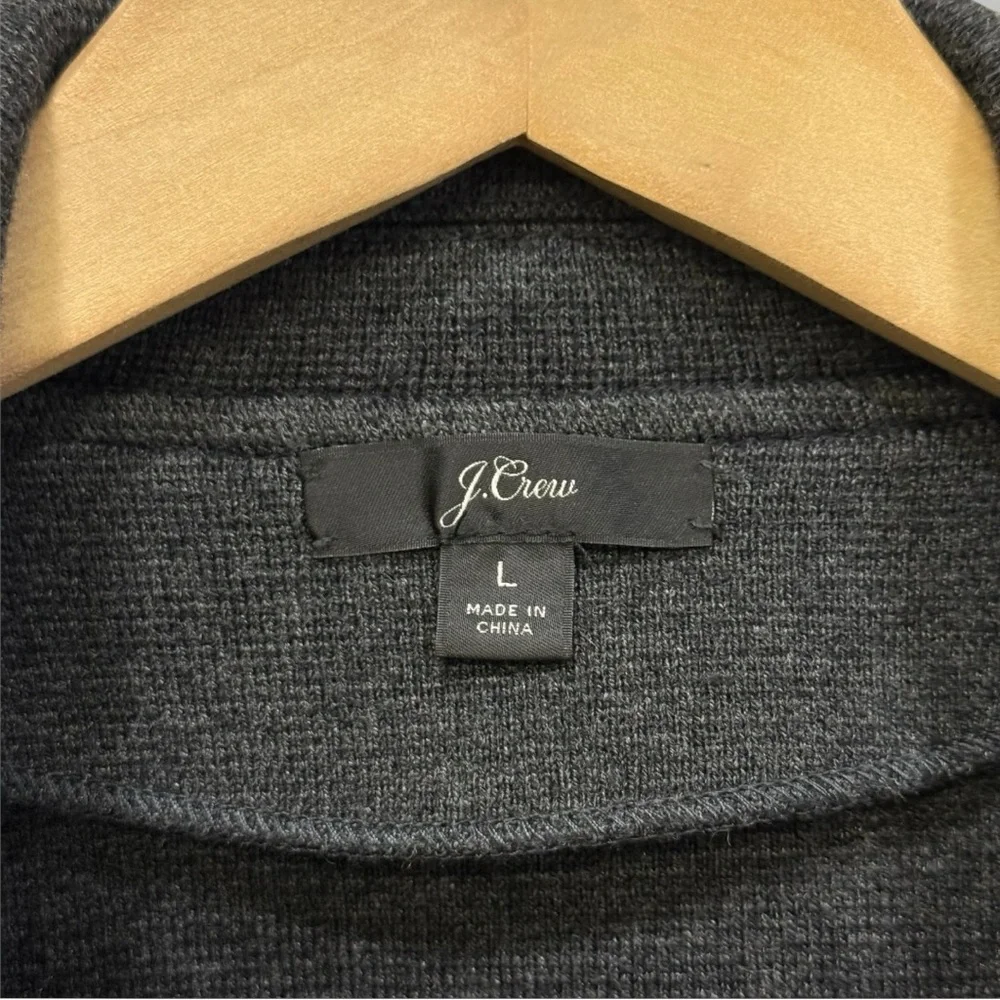 J. Crew Open-front sweater-blazer Sz L Charcoal‎